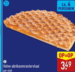  vruchtenvlaai 6 ca. personen halve abrikozenrastervlaai stuk 