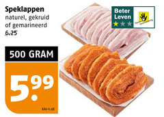  speklapjes 500 speklappen naturel gekruid gemarineerd kilo beter leven dieren bescherming 