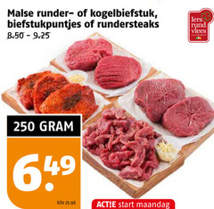 klik op dit plaatje voor een vergroting en voor vergelijkbare aanbiedingen gerelateerd aan
250 malse runder kogelbiefstuk biefstukpuntjes rundersteaks kilo start maandag rund vlees 250 malse runder kogelbiefstuk biefstukpuntjes rundersteaks kilo start maandag rund vlees