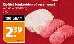  kipfilet ossenworst 100 tuinkruiden versafdeling kilo 