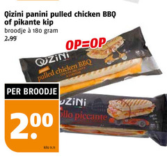  180 qizini panini pulled chicken bbq pikante kip broodje 2 piccante kilo 