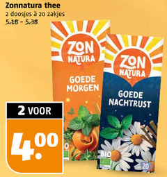  zonnatura thee 2 20 doosjes zakjes zon natura nachtrust bio 
