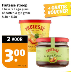  frutesse appelstroop 2 300 330 450 stroop bekers potten voucher kilo v.a. appel kaneel 