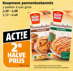  2 25 400 koopmans pannenkoekenmix pakken been mans pannenkoeken volkoren origineel 2e halve kilo v.a. combinatie kassa 