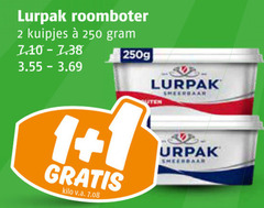  lurpak roomboter 2 250 kuipjes smeerbaar 1 kilo v.a. 