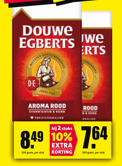  douwe egberts koffie 2 10 500 randen aroma rood evenwichtig bond stuks stuk rond 