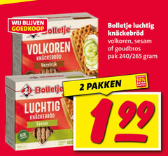  bolletje knackebrod 2 10 volkoren vezelrijk luchtig sesam goudbros pak 240 rijk pakken 