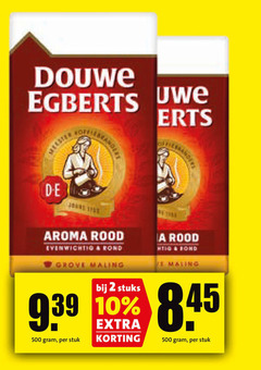  douwe egberts koffie 2 10 500 erts aroma rood evenwichtig rond grove maling stuks stuk 