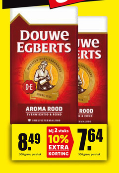  douwe egberts koffie 2 10 500 aroma rood evenwichtig rond stuks stuk fond 