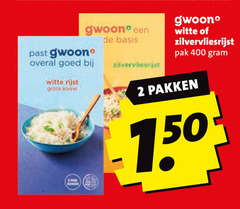  gwoon rijst 2 400 basis witte korrel min men zilvervliesrijst pak pakken 