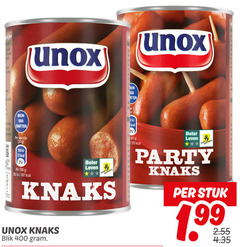  unox knakworsten 2 20 100 400 eiwitten worstje beter leven bescherming knaks party stuk blik 