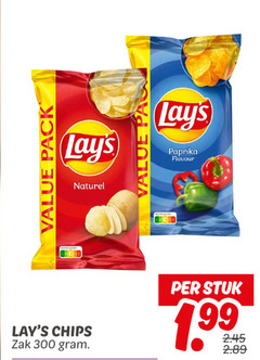  lays chips 300 pack naturel zak paprika flavour stuk 