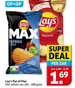  lays chips 69 200 taste less salt paprika flavour naturel nutri score crunch flat zakken super deal zak 16 