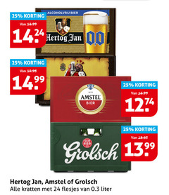  grolsch hertog jan amstel krat bier 13 24 25 1870 alcoholvrij kratten liter 