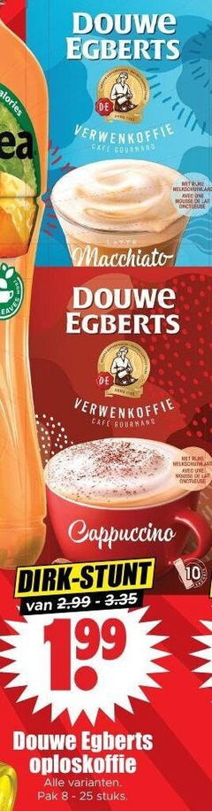  douwe egberts oploskoffie 10 calories verwenkoffie cafe gourmand macchiato mousse la avec cappuccino pak stuks 
