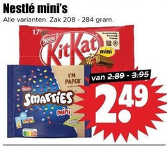 bros smarties rolo kitkat mini chocoladerepen 17 zak paper 