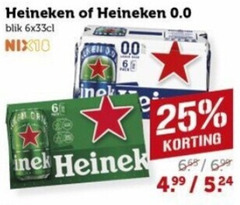  heineken 0.0 blikjes bier 6 25 blik 