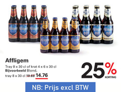  affligem speciaalbieren 4 6 8 25 30 blond 0.0 dubbel 00 tray krat 
