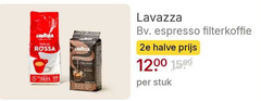  lavazza koffiebonen koffie 15 rossa presso espresso filterkoffie 2e halve stuk 
