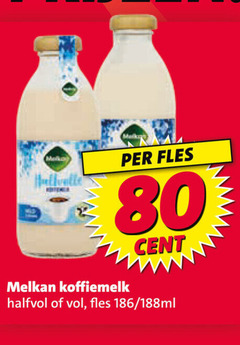  melkan koffiemelk 80 melkco fles cent halfvol 
