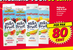  melkunie melkdrank 80 mango milk fruit lichtzoet swart verse melk aardbei kers pak cent 