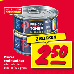 princes tonijn in blik 2 tonijnstukken 160 zonnebloemolie blikken 