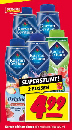  karvan cevitam limonadesiroop 2 10 100 600 suiker origina grenadine bussen siroop bus ml 
