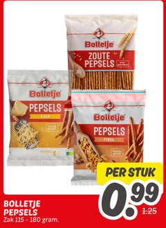  bolletje zoutjes zoute pepsels oven gebakken kaas gevuld laag vezels pinda zak stuk 