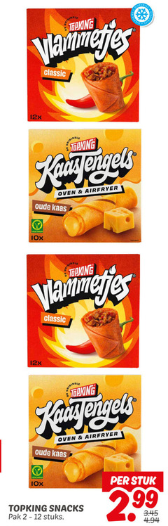  topking kaassnacks 2 12 12x vlammetjes classic oude kaas oven airfryer 10x vegetarian snacks pak stuks stuk 