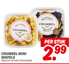 mini boterwafel crumbel gaufre au beurre met reurre chocolat mmm . vers gebakken   fraichement cuit wafels naturel of chocolade per stuk 2.99 