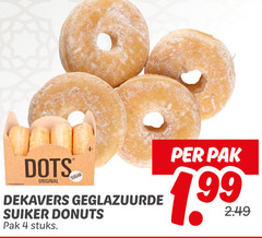  donuts 4 original sugar dekavers geglazuurde suiker pak stuks 