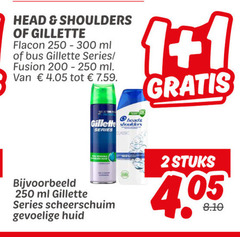  head and shoulders gillette shampoo scheerschuim 1 2 200 250 flacon ml bus series fusion heads classic gevoelige huid stuks 