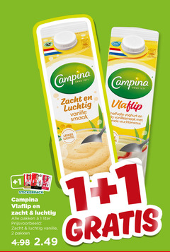  campina vla 1 2 5 nor 100ml anno zacht luchtig vanille vlaflip halfvolle yoghurt la vanillesmaak rode vruchtensaus 13 stickerpack pakken liter 