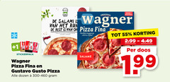  wagner diepvriespizza 55 original nouveau salami rest pizza 1 stickerpack gusto dozen knapperige rand salame doos 