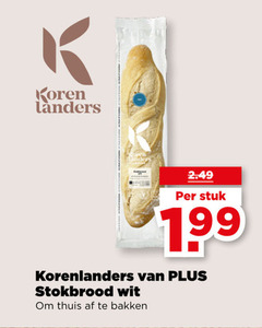  stokbrood koren stuk korenlanders wit thuis bakken 