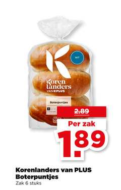  bolletjes 6 koren wit boterpuntjes zak korenlanders stuks 