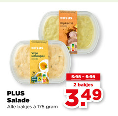  plus huismerk salade 2 vrije solade kipkerrie deler leven bakjes 