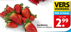  aardbeien 400 schaal vers voordeel 3.99 