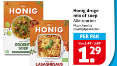  honig maaltijdmix soep 1867 06 basis groentefit boodschappenlijstje droge mix soorten familie maaltijdpakketten pak lasagnesaus 