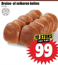  bolletjes 10 99 bruine volkoren bollen zak stuks 