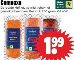  gegrild gehakt beenham gerookte kipfilet 250 compaxo beter leven stuk gerookt 