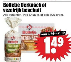  bolletje beschuit knackebrod 10 300 vezelrijk pak stuks 14 