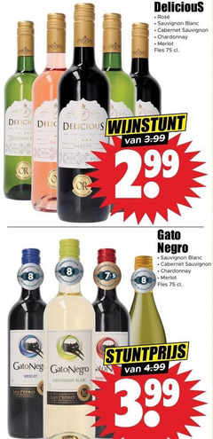  witte wijn rode 8 rosee sauvignon blanc cabernet chardonnay merlot fles delicio 3.99 gato gato negro san pedro 