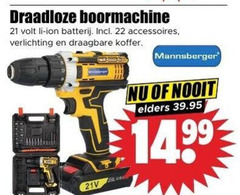  accuboormachine 22 draadloze boormachine volt ion batterij accessoires verlichting draagbare koffer elders 