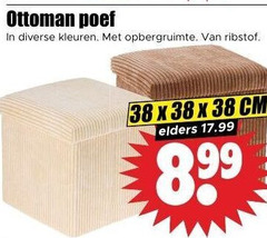  poef kleuren opbergruimte ribstof cm elders 