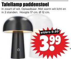  tafellampen 3 12 17 tafellamp paddenstoel zwart wit oplaadbaar warm licht standen hoogte cm elders 3.99 