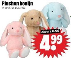 pluchen konijn in diverse kleuren . elders 8.99 4.99 