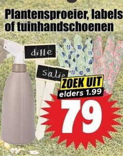  tuinhandschoenen plantensproeier labels dille salie zoek elders 