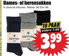  herensokken 10 36 46 dames kleuren maten paar elders cotton hell 3.99 