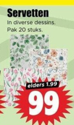  servetten 20 99 dessins pak stuks elders 